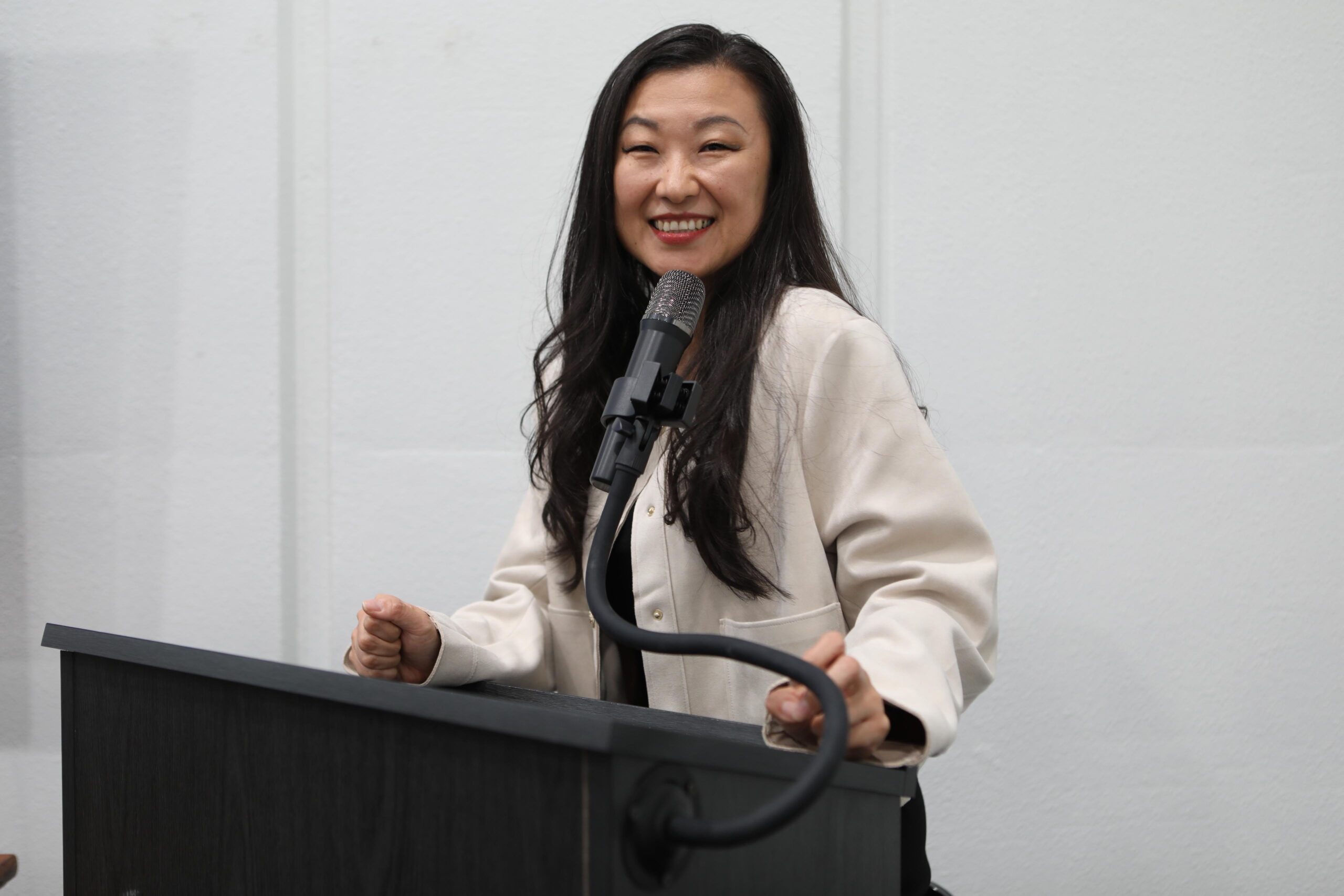 Life Coach Lucy Liu Speaking Photo